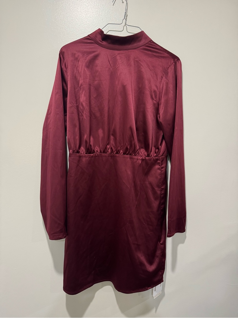 Commense Satin Blouse in Burgundy